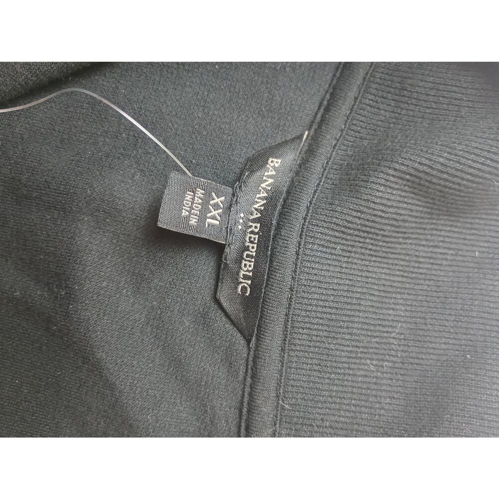 Men's Half Zip Black Pull Over Sweater Collar Shirt XXL NWT Banana Republic - Picture 4 of 6